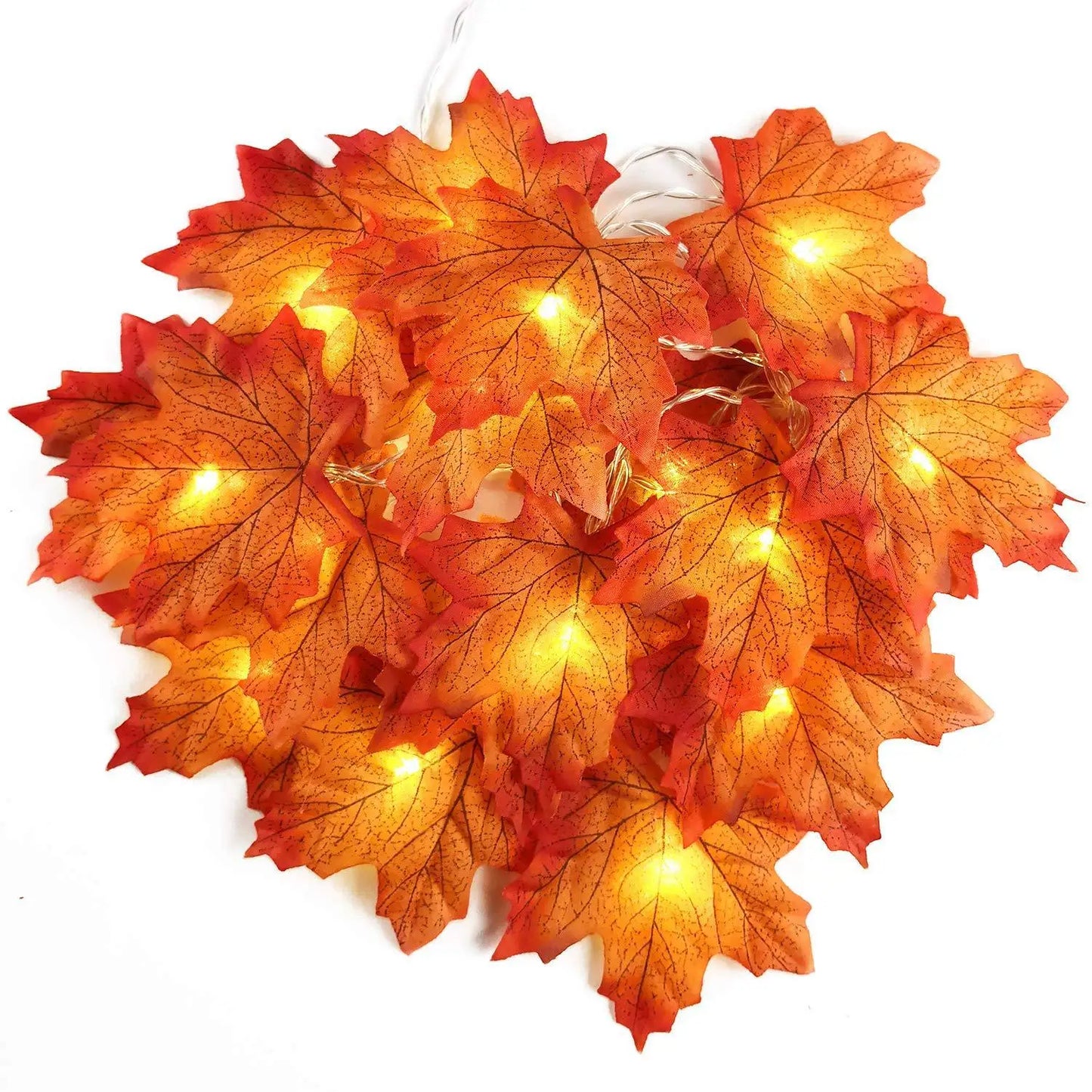 Guirlande Lumineuse LED en Forme de Cuir oral elu d'Érable Artificiel, Décoration de Noël, ixà Domicile, Halloween, Nouvel An, DIY, 2/3/6m