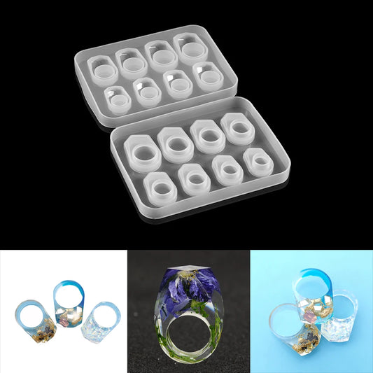 1 pièces bricolage cristal époxy anneau Silicone moule UV résine moules anneau bijoux moules bijoux à bricoler soi-même accessoires résine époxy outils