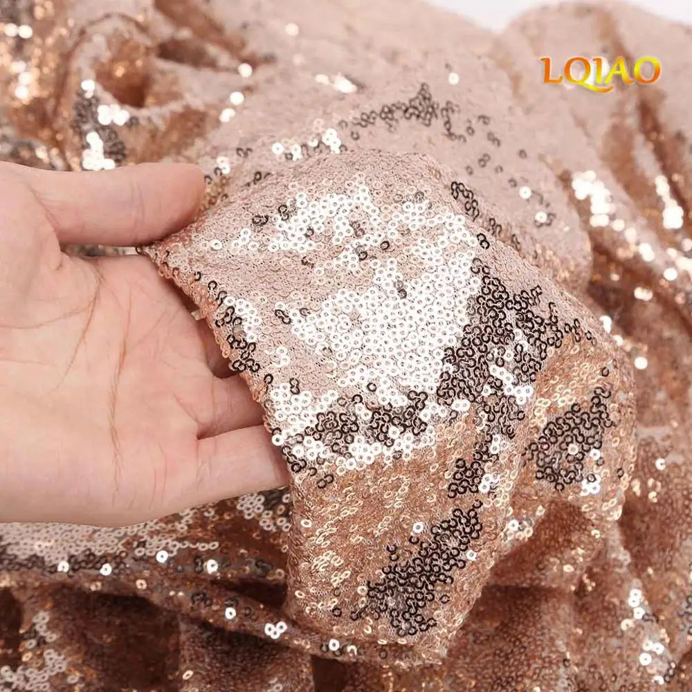 Tissu à paillettes brodées scintillantes, 1 mètre, tissu scintillant or argent pour la fabrication de tissus, couvertures de Table pour événements de fête, décor