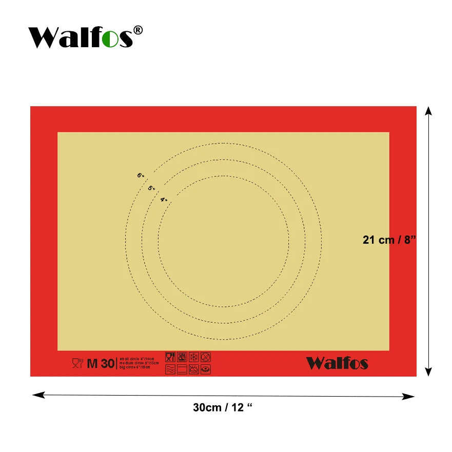 WALFOS – tapis de cuisson en Silicone antiadhésif, plaque de cuisson, outils de pâtisserie, tapis de pâte à rouler, grande taille pour gâteau, biscuit, Macaron