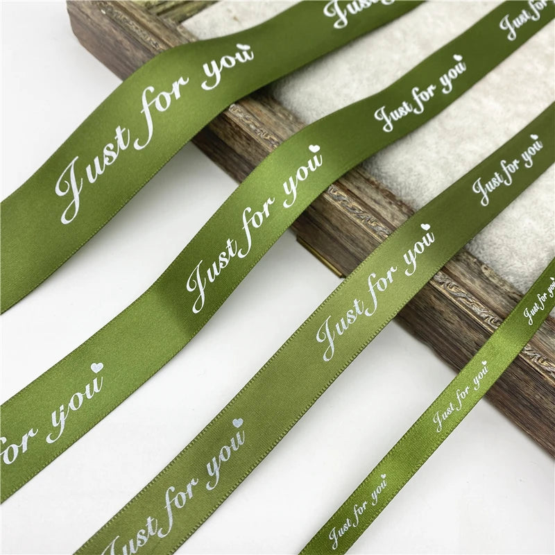 5yards 10/20/25/38mm ruban en Polyester imprimé juste pour vous ruban pour emballage cadeau romantique