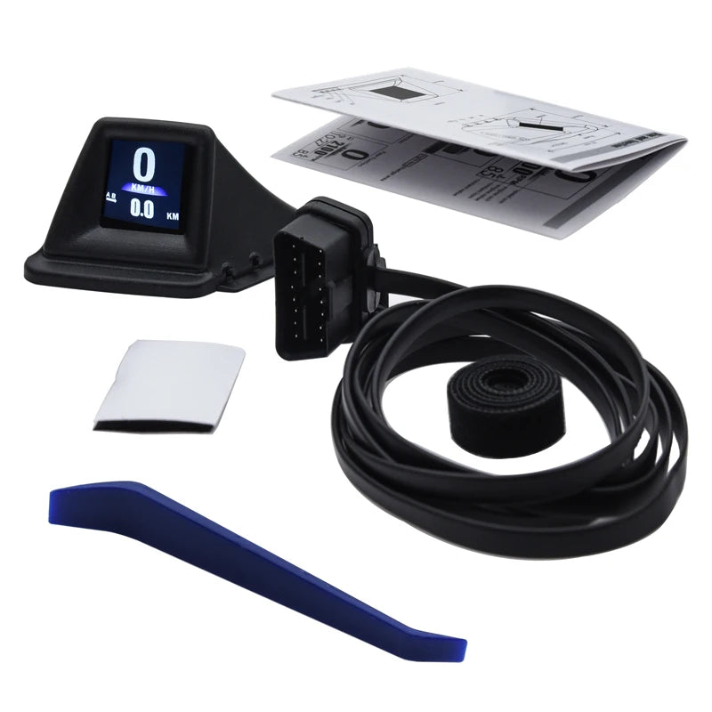 Gadget HUD multifonction OBD2 + GPS, ordinateur de bord, montant A, installation de garniture, RPM Turbo, pression d'huile, température de l'eau, compteur de vitesse GPS, nouveau