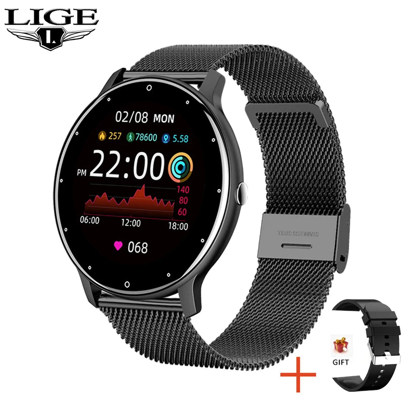 LIGE-Montre de sport connectée pour les femmes, écran tactile, étanche conforme à la norme IP67, Bluetooth, pour les téléphones Android et iOS, 2025