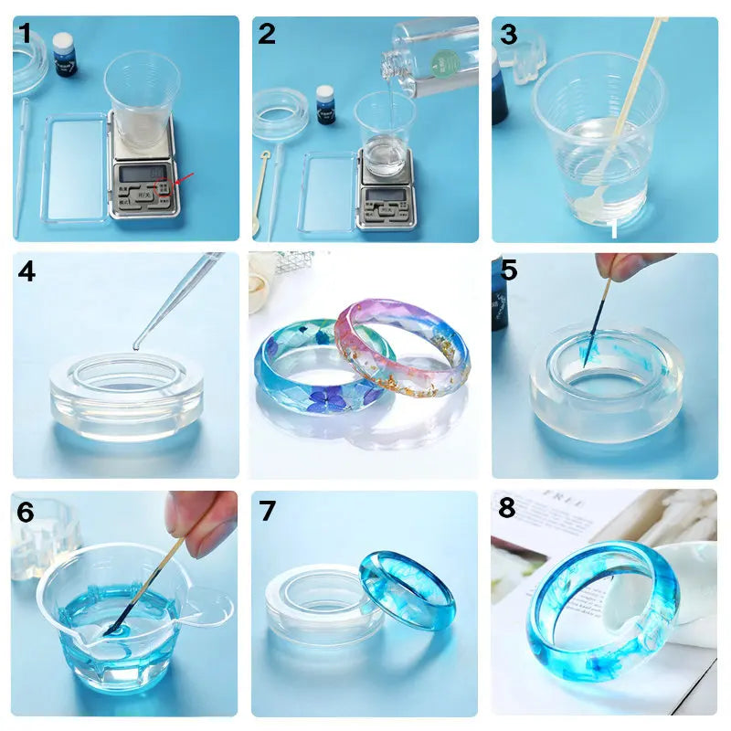 Ensemble de moules en résine époxy pour bijoux de Style mixte, moule en Silicone, outils de moulage UV, moules de moulage de bijoux en résine d'argile pour la fabrication de bijoux, bricolage