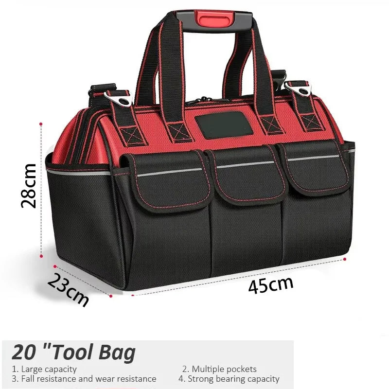 Sac à outils en tissu, clé d'électricien professionnelle, étanche, sac à outils de rangement multifonction pour le travail