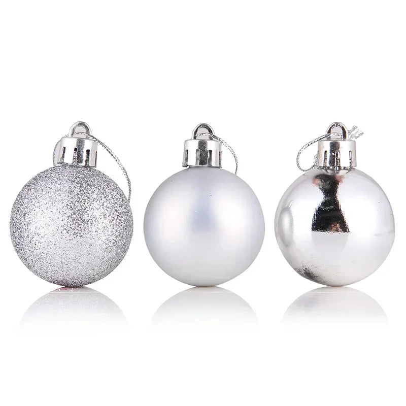 24 pièces/boîte boules de Noël pour arbre de Noël