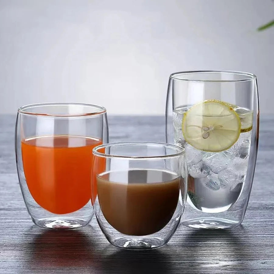 Tasse en verre à double paroi artisanale, solution thermique sophistiquée pour amateurs de boissons raffinées