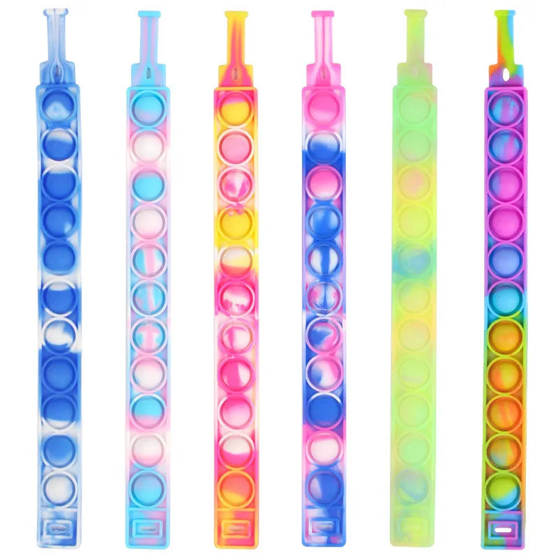 Ensemble de 6 bracelets fidget dotés de bulles à presser, conçus pour favoriser la relaxation et réduire l'anxiété