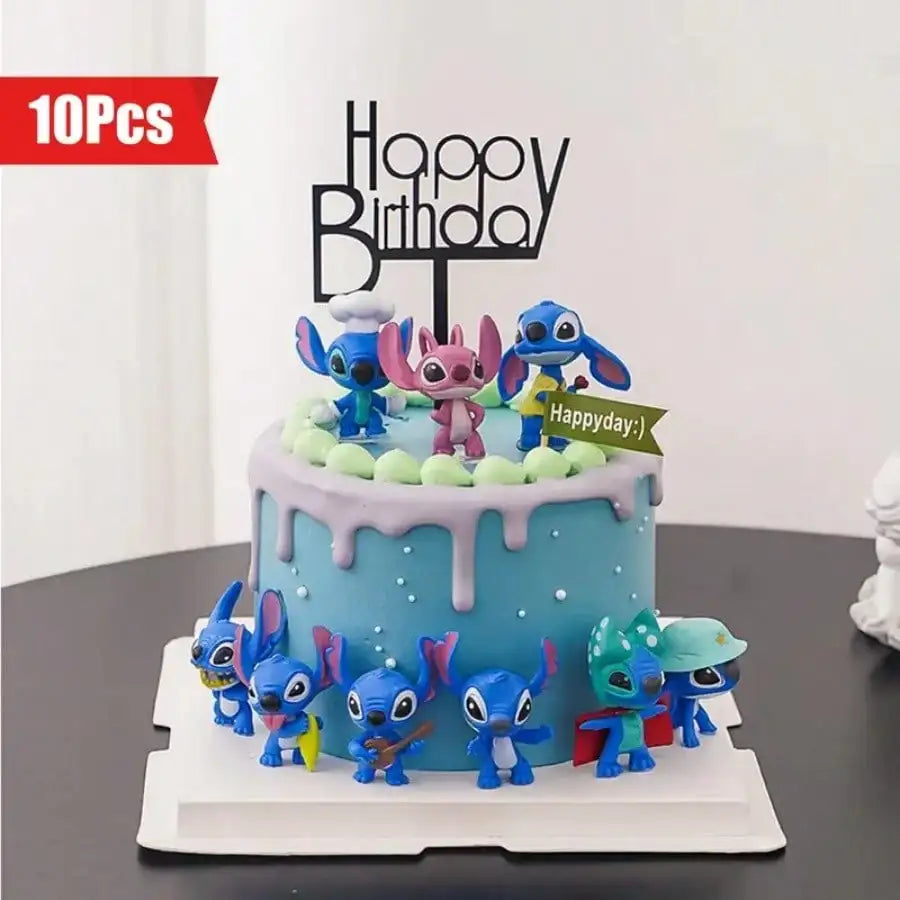 Décoration de gâteau de dessin animé, 10 pièces, décoration de fête d'ornement de voiture mignon de dessin animé, carte de lettre joyeux anniversaire, cuisson créative