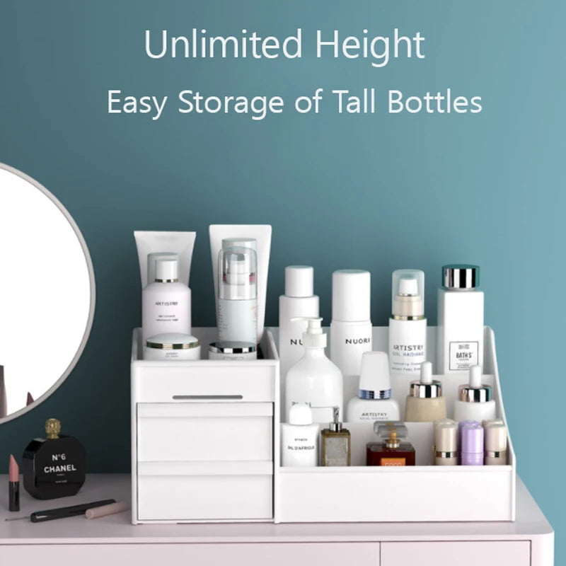 Drawer Makeup Box Organising Plastic Shelf Cosmetic Skin Care Dresser Desktop Storage Box Display Racks
