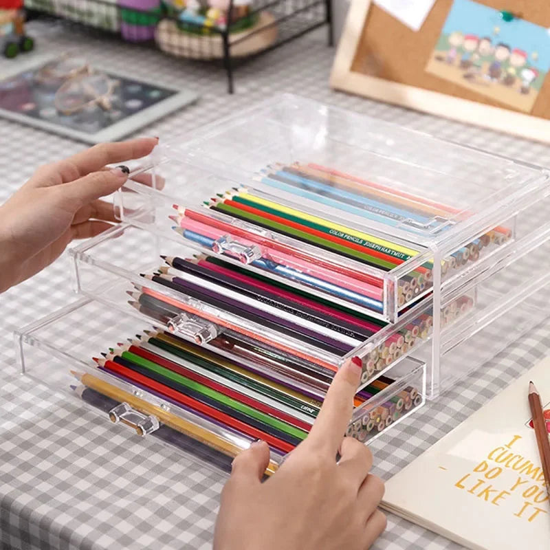 Boîte de rangement de cosmétiques en acrylique, boîte de rangement de rouge à lèvres, support de rangement de maquillage à tiroir de bureau, boîte à bijoux transparente, livraison directe