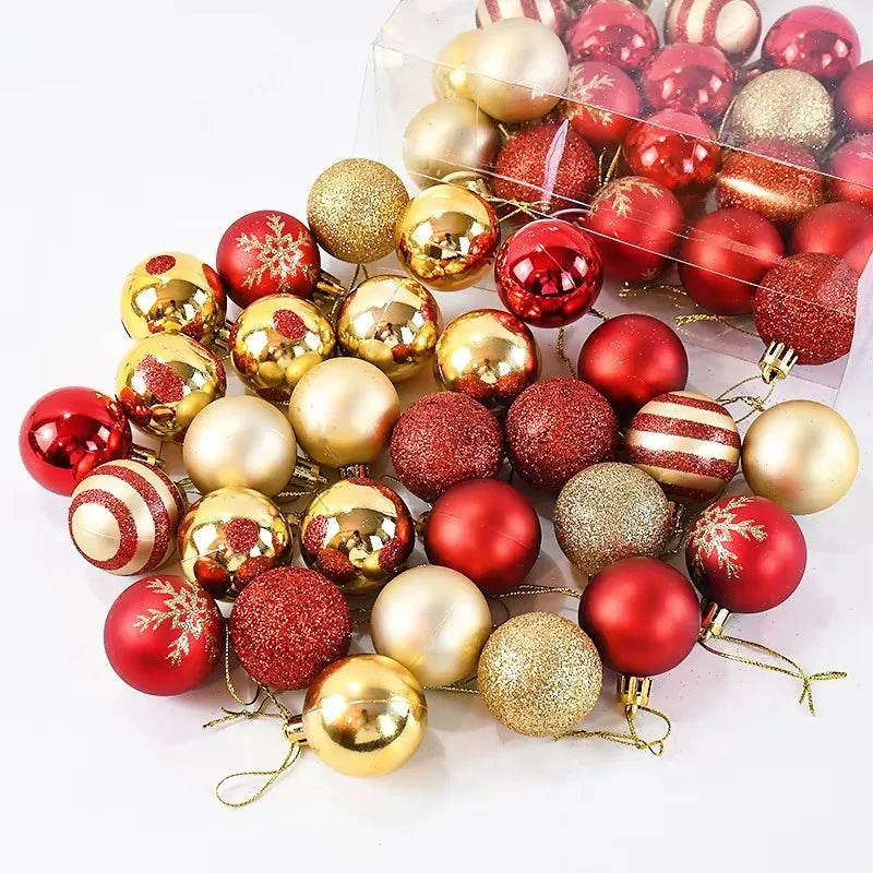 50pcs / boîte - boules de Noël décorations d'arbre de Noël