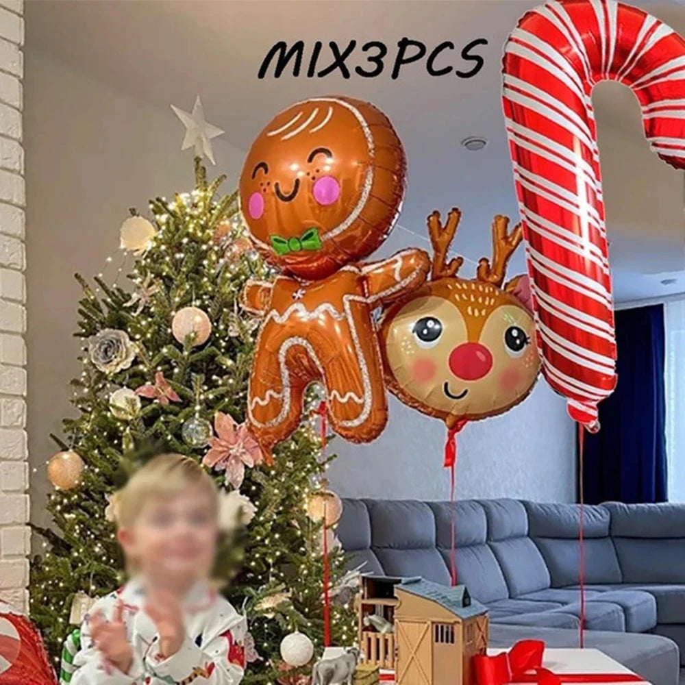 Ballons Joyeux Noël, Bonbons, Père Noël, Elk, Décorations Noël