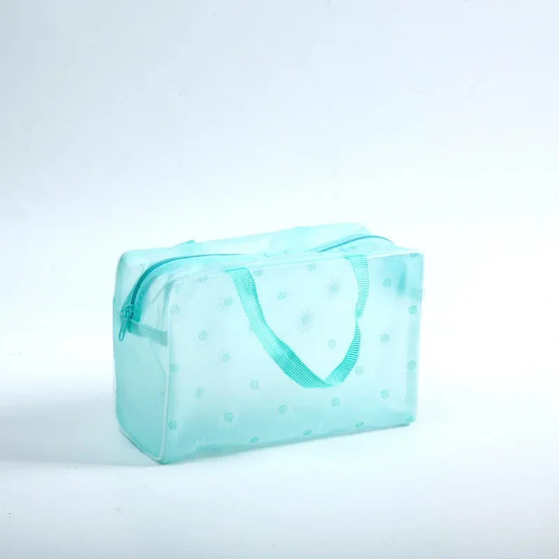 Trousse de toilette transparente en PVC pour femme, trousse de maquillage, sac de rangement pour le bain, sac à cosmétiques de voyage floral, étanche, 5 couleurs