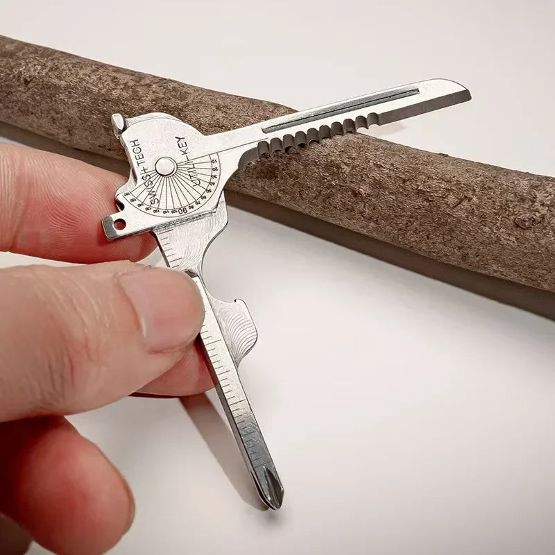 Outil pliant multifonction ouvre-porte-clés tournevis EDC 6 en 1 utilitaire pince de poche porte-clés