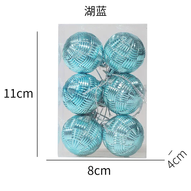 Ensemble d'ornements de boule de Noël en plastique, 8 pièces/ensemble 4CM, pendentif d'arbre de Nël, accessoires de décoration Noël