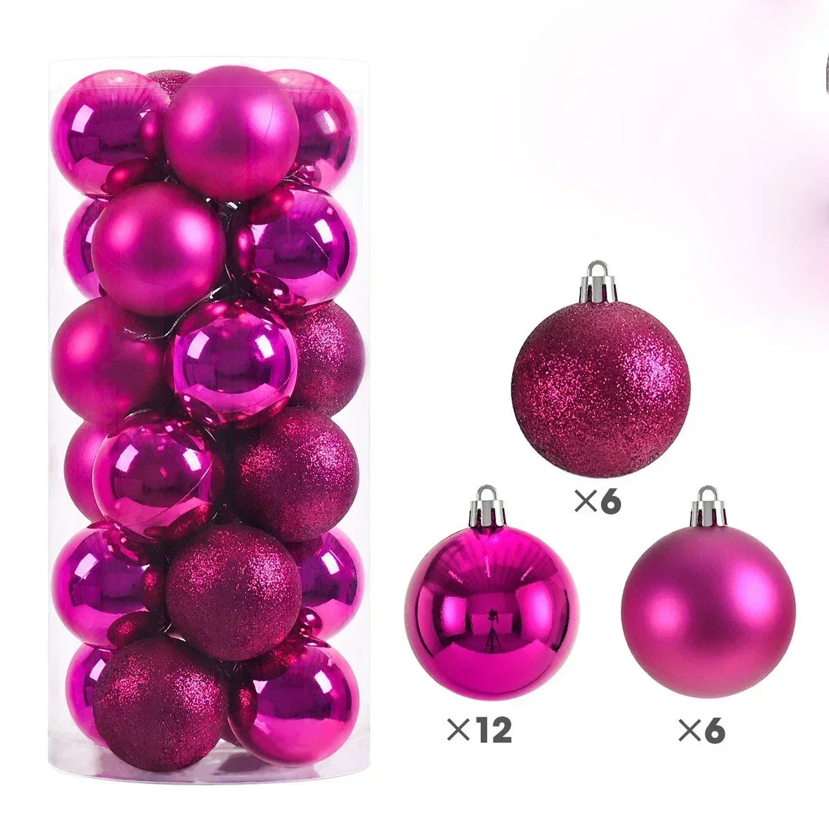 Boules de noël 3/4/6CM, 24 pièces, grande boule, pendentif d'arbre de Noël