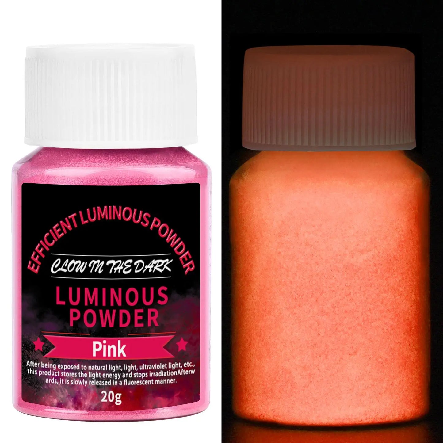 Peinture en poudre lumineuse longue durée, 20g, résine époxy, Pigment qui brille dans la nuit, poudre fluorescente, remplissage pour la fabrication de bijoux à faire soi-même