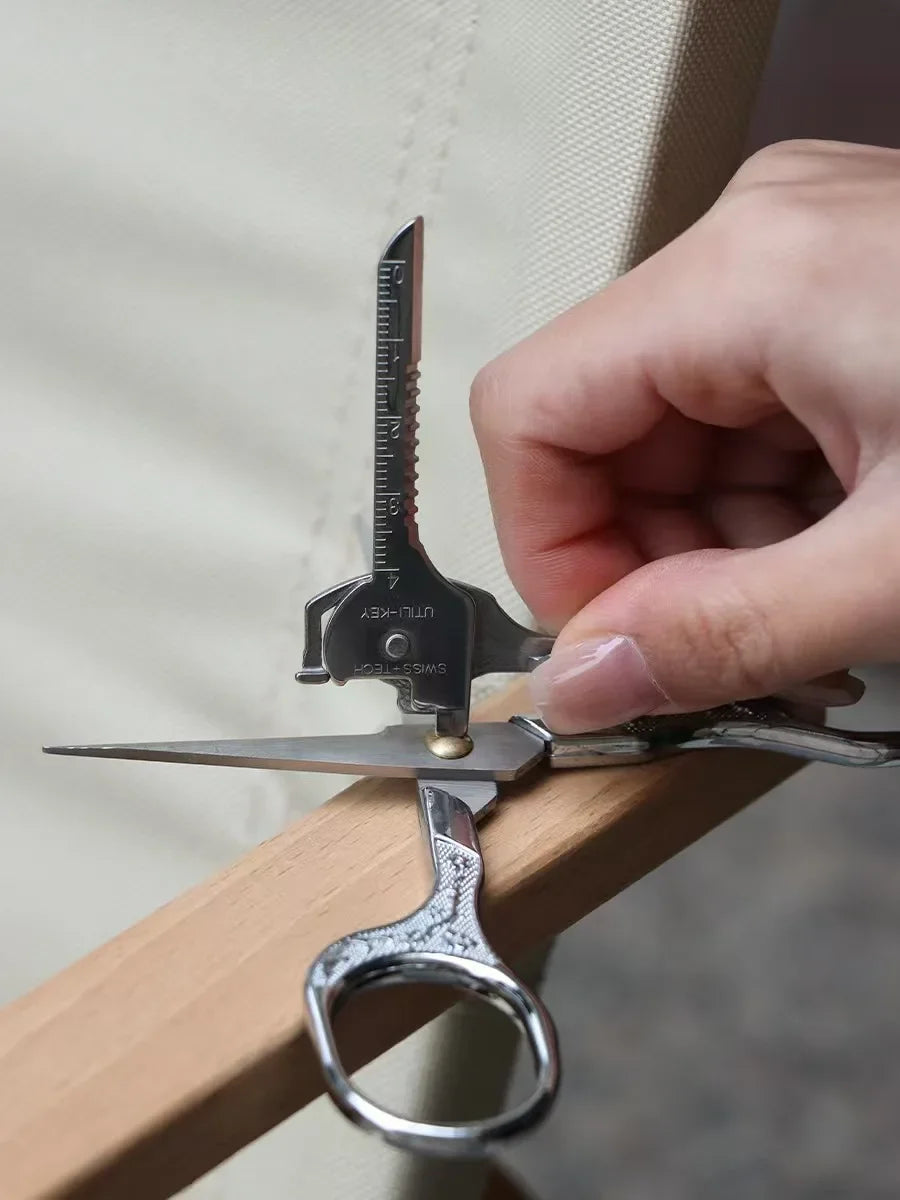 Outil pliant multifonction ouvre-porte-clés tournevis EDC 6 en 1 utilitaire pince de poche porte-clés