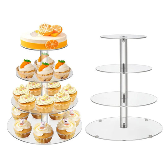 Support à cupcakes rond en acrylique à 3/4/5 niveaux