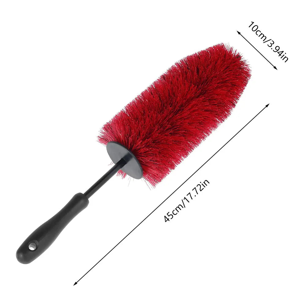 Brosse de nettoyage de pneus de jante de roue de voiture, nettoyeur de poils souples, anti-rayures, outil de lavage de détail automobile flexible pour tous les types de roues