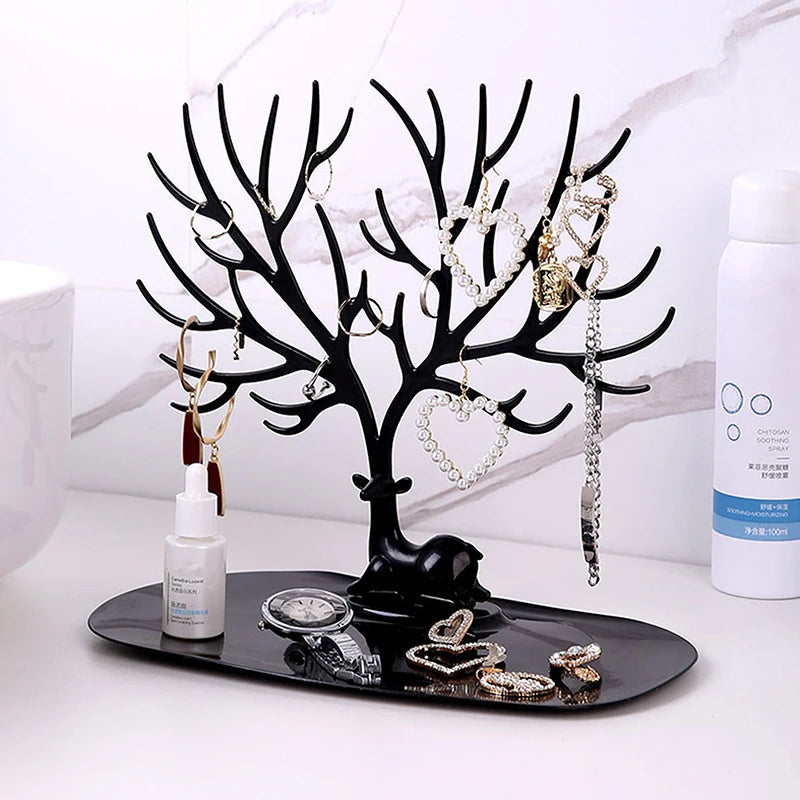 Présentoir à bijoux, plateau, supports de rangement d'arbre, boucles d'oreilles, colliers, bagues, boîtes à bijoux, étui organisateur de bureau, support de maquillage, décor