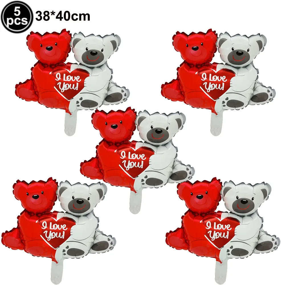 Grands ballons roses rouges de mariage, ballons en aluminium en forme de fleur de Rose, décorations cadeaux d'anniversaire pour la fête des mères, cadeaux d'anniversaire