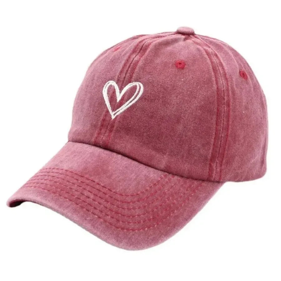 Casquette Homme printemps/été chapeau femme brodé coeur de pêche lavage Denim Baseball chapeau décontracté Version coréenne mince Gorras