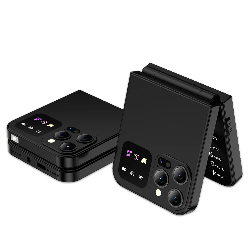 Servo A50 pro Flip téléphone portable Dual Sim GSM lampe de poche enregistrement automatique des appels 2,4 pouces écran pliable type C