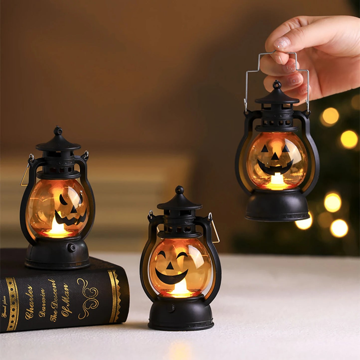 Lampe à Huile LED pour Halloween,  Lanterne