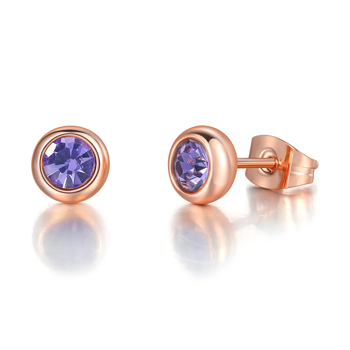 DFE270M – boucles d'oreilles classiques en zircone cubique pour femmes, simples, accessoires, bijoux à la mode, couleur or Rose