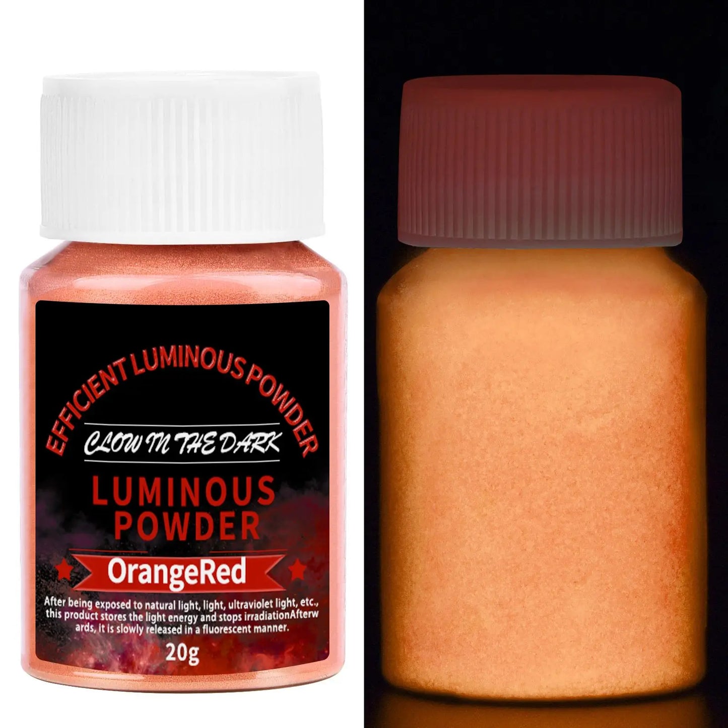 Peinture en poudre lumineuse longue durée, 20g, résine époxy, Pigment qui brille dans la nuit, poudre fluorescente, remplissage pour la fabrication de bijoux à faire soi-même