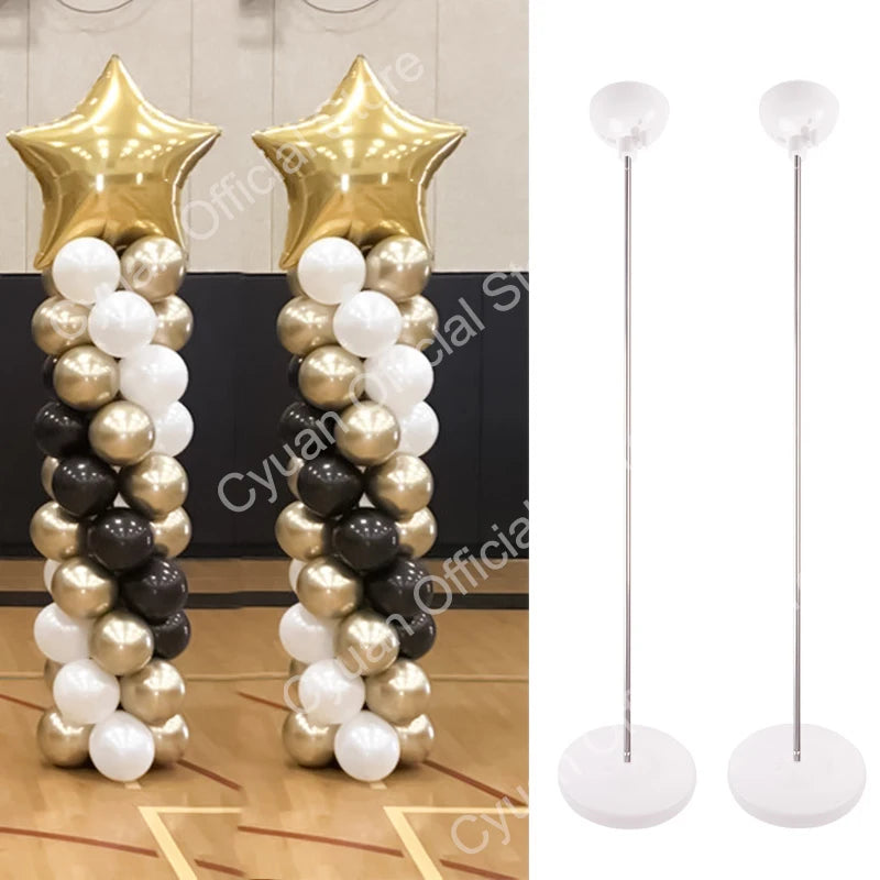 Support de colonne de ballons réglable en métal, avec Base en plastique, pour décoration de mariage, anniversaire, fête prénatale, 1/2 ensembles
