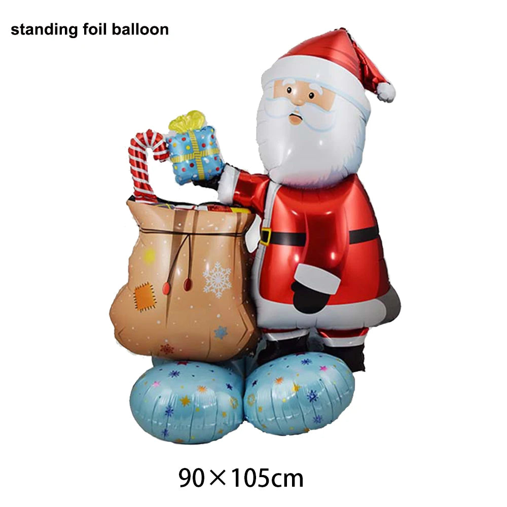 Grands ballons de fête de noël, bonhomme de neige, ours, renne, père noël