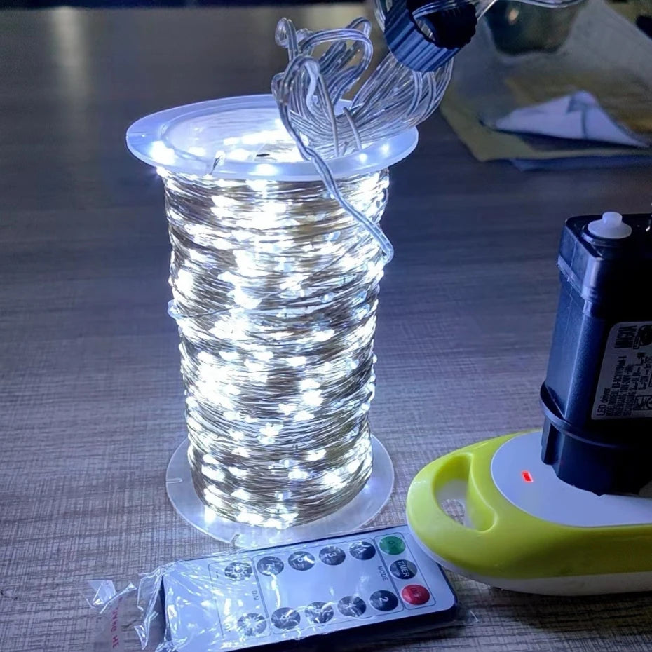 Guirxiété lumineuse dégradée étanche avec télécommande, 1000 LED, guirxiété de Noël, décoration extérieure