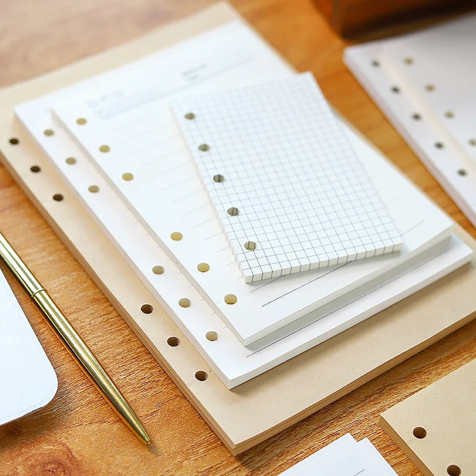 Classeur à anneaux de haute qualité, carnet de notes personnel A5, A6, A7, A8, recharges, feuilles mobiles, spirale, agenda, planificateur, noyau interne, papier 100g