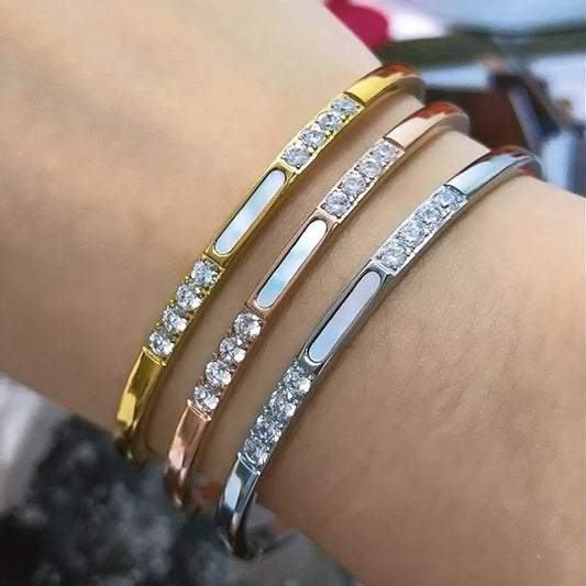 Bracelet en zircone cubique , en acier inoxydable