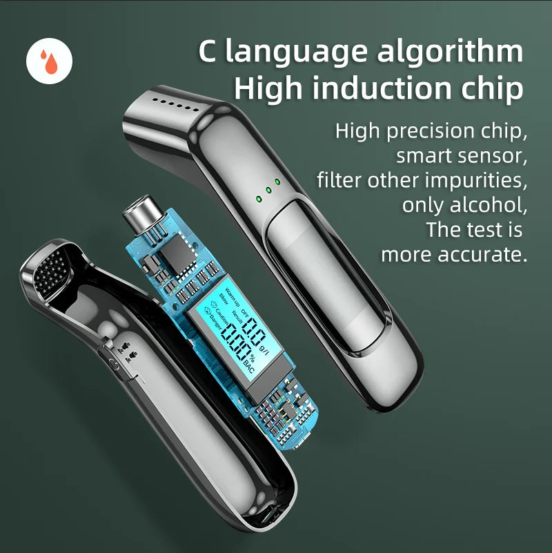 Testeur d'haleine professionnel portable avec écran LCD, alcootest, détecteur électronique de voiture