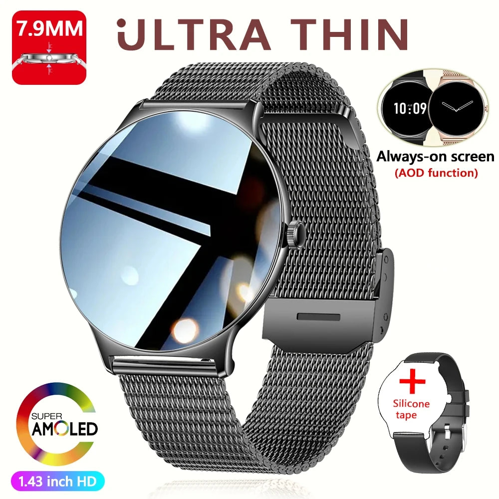 Pour Huawei Xiaomi nouvelle montre intelligente Ultra mince femmes écran toujours afficher l'heure Bracelet de sport Bluetooth appel mode Smartwatch