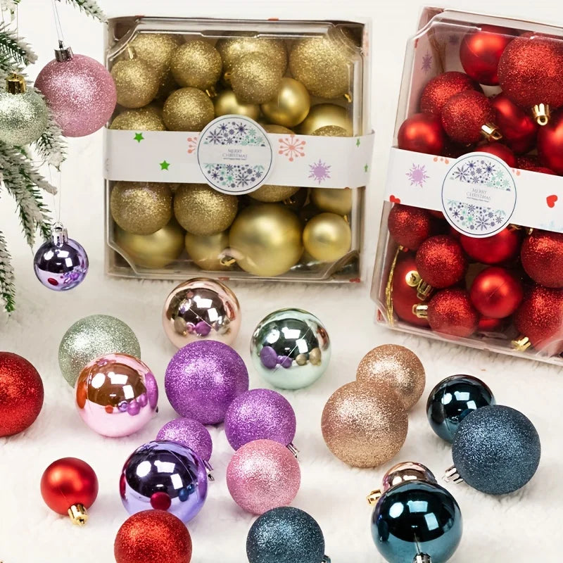 42 boules de Noël, décorations d'arbre de Noël, boules suspendues en différentes couleurs, boules décoratives de Noël et décoration de Noël