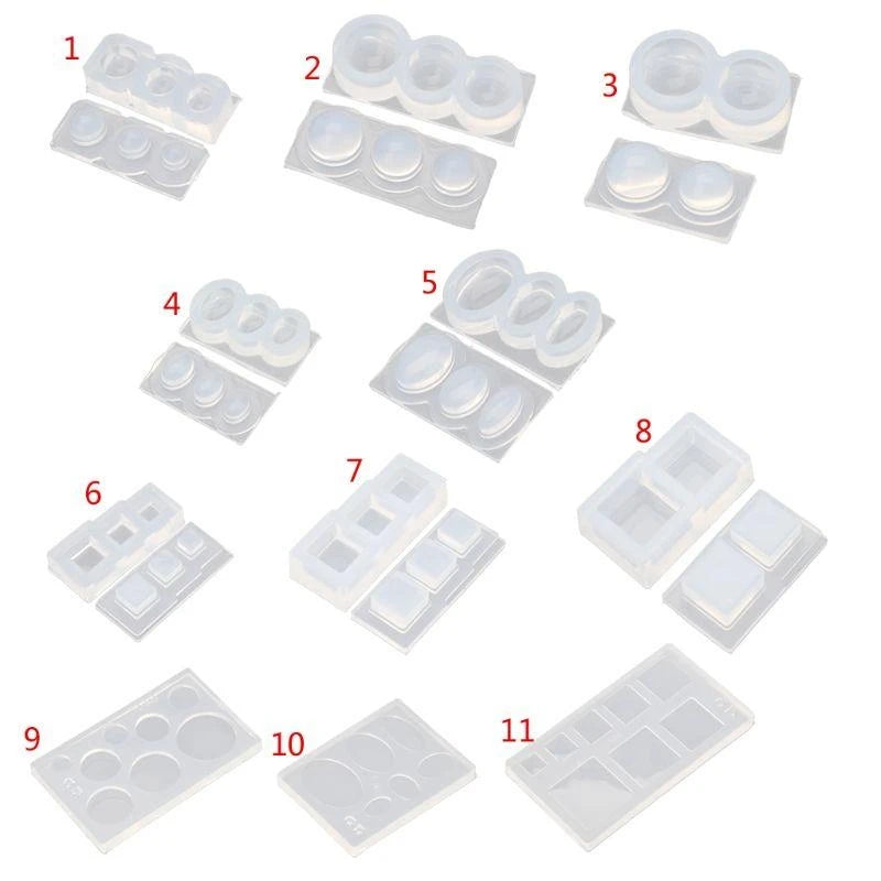 E21F Silicone Rond Moule résine Ellipse Moules