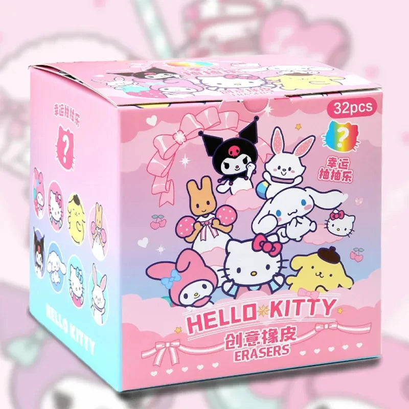 Sanrio 16/32 pièces gomme Kawaii étudiant papeterie Kuromi Hello Kitty dessin animé 3D gomme outils de nettoyage école cadeaux pour enfants