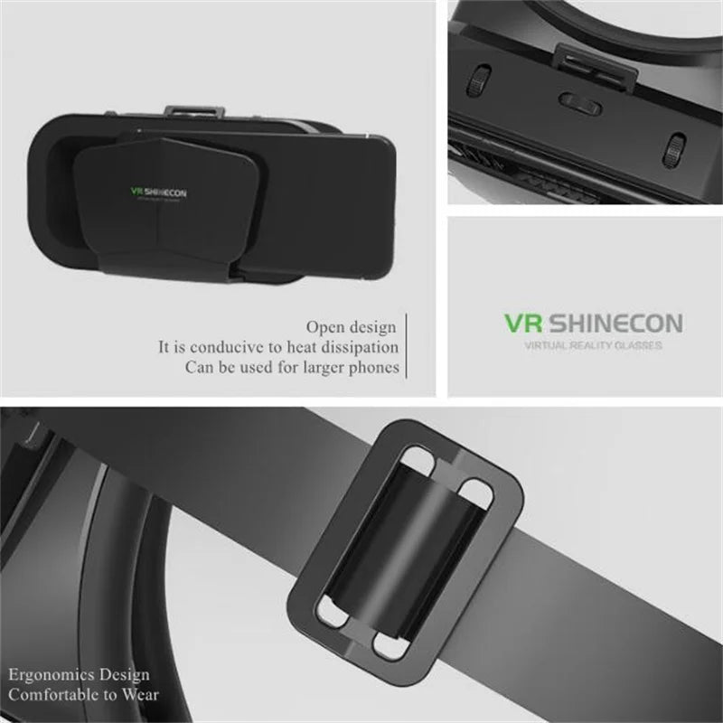 Lunettes VR de réalité virtuelle 3D, pour téléphone portable, Smartphones, casque de jeu de 7 pouces, avec lunettes Viar réelles, lentilles pour appareil portable