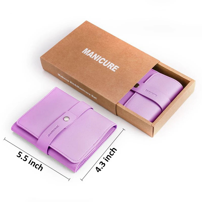 Ensemble de manucure professionnel 12/16 pièces, Kit complet de pédicure en acier inoxydable avec étui Portable en cuir, idée cadeau