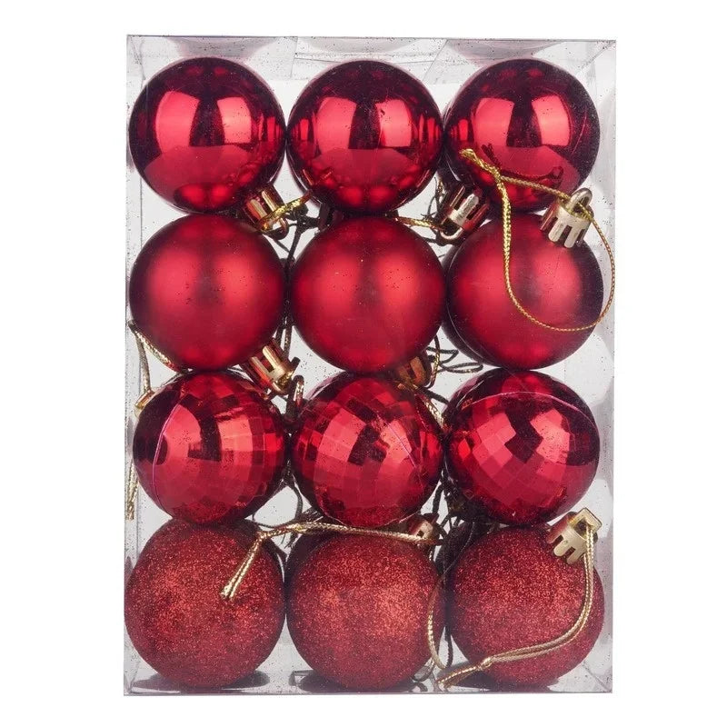 Boules de Noël pour arbre de Noël, 24 pièces, 4cm