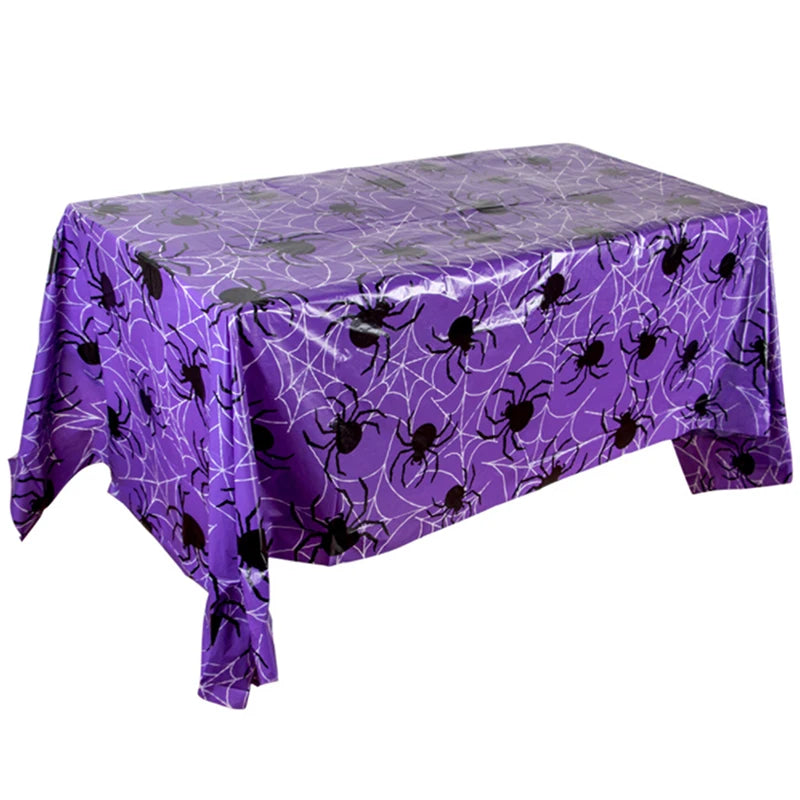 Nappe de Décoration d'Halloween, Citrouille, Toile d'Araignée, Ensemble Pliant en Plastique, Zones de ix
