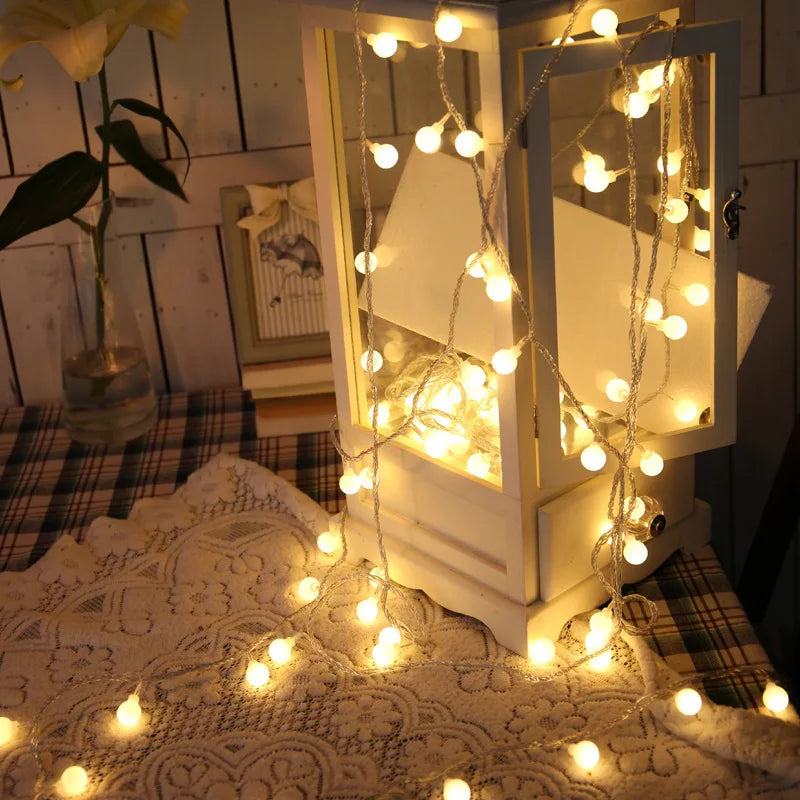 Guirlande lumineuse LED boule à bulles féerique, guirlande lumineuse festive, prise ue/US, décoration intérieure de noël, mariage, jardin extérieur