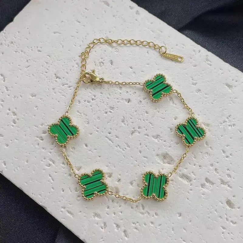 Bracelet Double face en acier inoxydable, 10 pièces, feuille de plante, accessoires de mode polyvalents, cadeau de saint valentin, Souvenir pour femmes