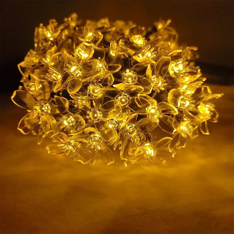 Solaire violet/bleu/charme/couleur fleur de cerisier jardin fleur lumières guirlandes chaîne lumières solaire extérieur étanche noël déco