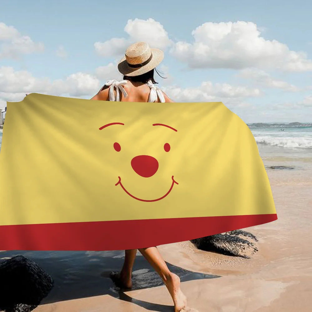 Winnie l'ourson ours serviette de plage dessin animé mignon été enfants grande piscine serviette de plage microfibre absorbant pour voyage de natation